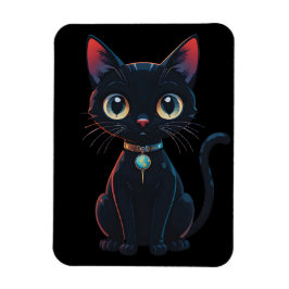 Litet kusligt svart katt magnet