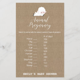 Litet lamm Baby Shower-spel UTRYCKT