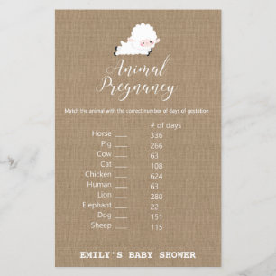 Litet lamm Baby Shower-spel UTRYCKT