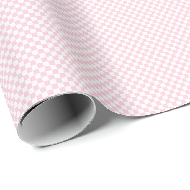 Litet ljust - rosa- och vitkontroller som slår in presentpapper (Rullad Hörn)