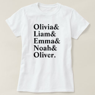 Litet minimal Anpassningsbar Text Namn List Shirt T