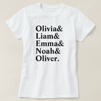 Litet minimal Anpassningsbar Text Namn List Shirt T