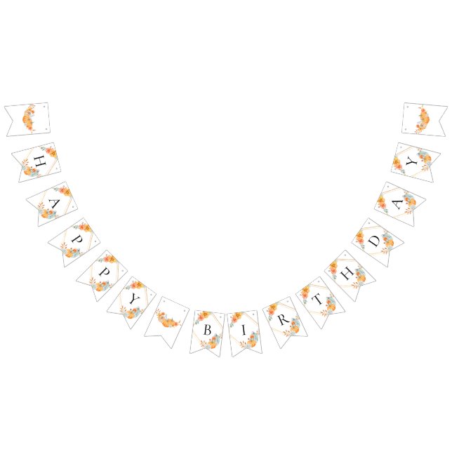 Litet Pumpkin 1:a födelsedag Vattenfärgsfall höst Vimplar (Alla)