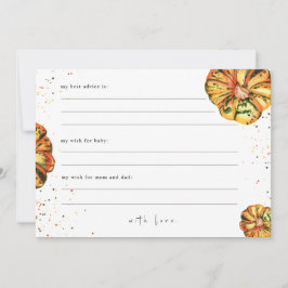 Litet pumpkin Baby Shower Advice-inbjudan Inbjudningar