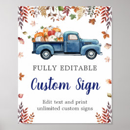 Litet Pumpkin Baby Shower-Anpassningsbar-skylt Poster