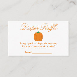 Litet Pumpkin Baby Shower Diaper Raffle Card Tilläggskort