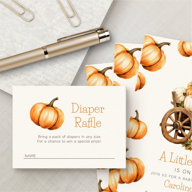 Litet Pumpkin Diaper Raffle Shower Tilläggskort (Skapare uppladdad)