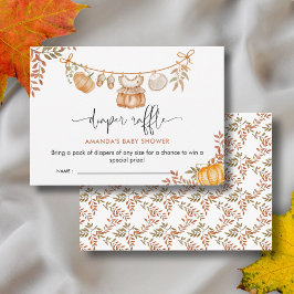 Litet Pumpkin Fall Baby Shower Raffle Tilläggskort
