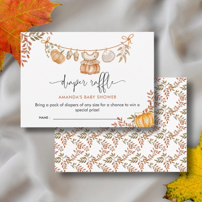 Litet Pumpkin Fall Baby Shower Raffle Tilläggskort (Skapare uppladdad)