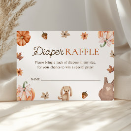 Litet Pumpkin Fall Baby Shower Raffle Tilläggskort
