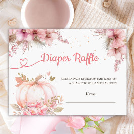 Litet Pumpkin Fall Baby Shower Raffle Tilläggskort