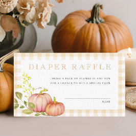 Litet Pumpkin Fall Baby Shower Raffle Tilläggskort