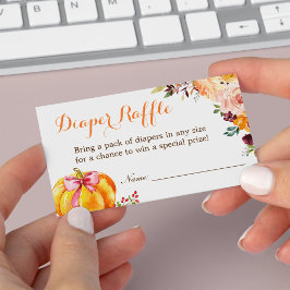 Litet Pumpkin Girl Baby Shower Raffle Card Visitkort