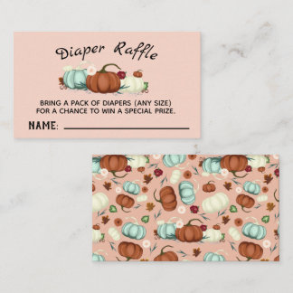 Litet Pumpkin Girl Baby Shower Raffle Card Visitkort