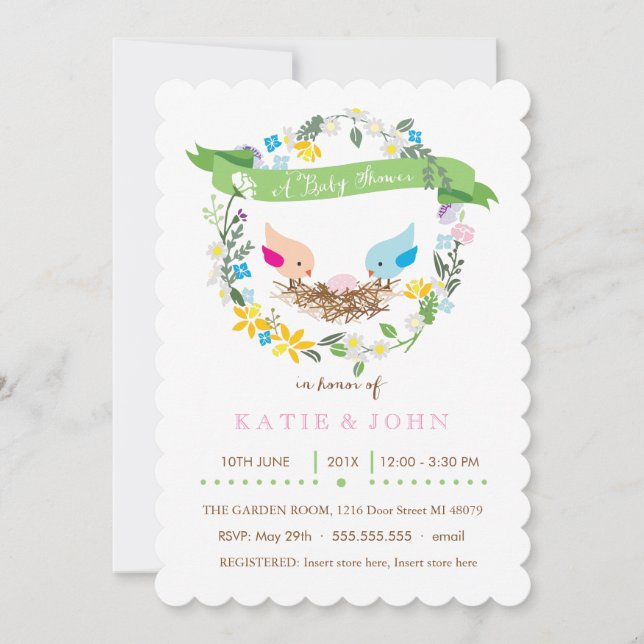 Litet Rosa Ägg| Inbjudan till flickbarnskuss (Framsida)