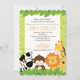 Litet Safari Jungle Animals Baby Shower (Barnskure Inbjudningar