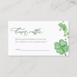 Litet Shamrock Baby Shower Diaper Raffle Card Visitkort