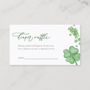 Litet Shamrock Baby Shower Diaper Raffle Card Visitkort