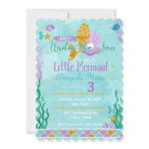 Litet Sjöjungfru under Barns födelsedag Inbjudan
