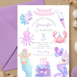 Litet Sjöjungfru under Magic Birthday-inbjudan til Inbjudningar