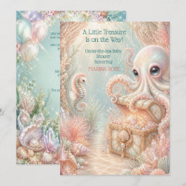 Litet skatt under havet bläckfisk baby shower