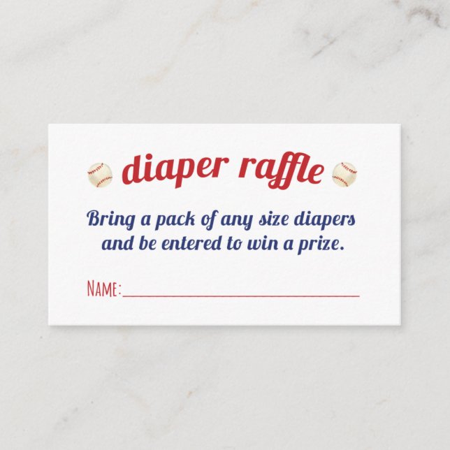 Litet Slugger Diaper Raffle-kort Tilläggskort (Framsida)