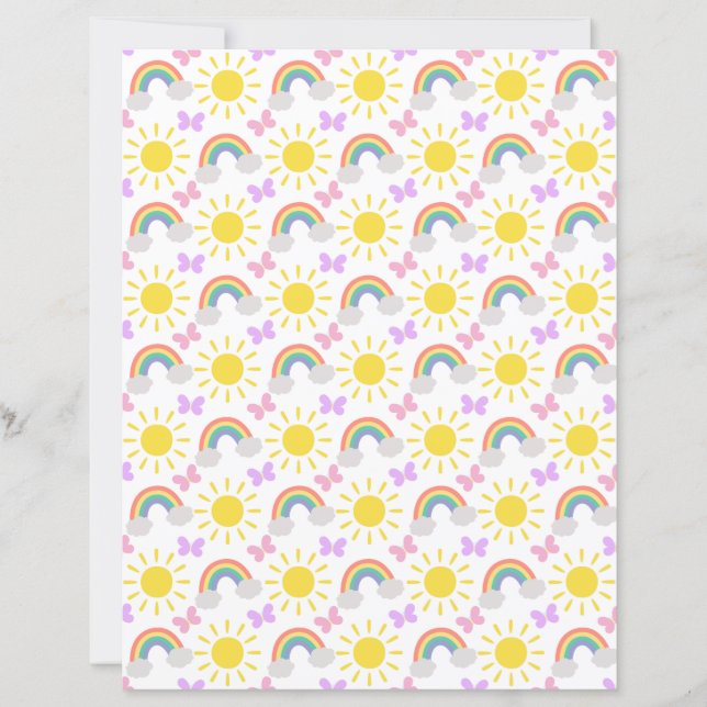 Litet Solsken & Regnbågar Scrapbookpapper (Framsida)