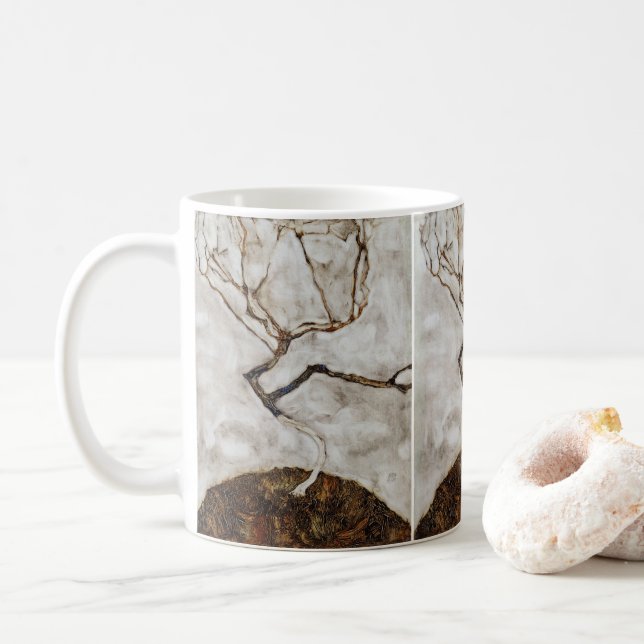 Litet träd i senhöst av Egon Schiele Kaffemugg (Med munk)