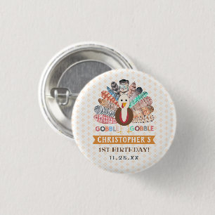 Litet Turkiet-Thanksgiving någon Födelsedagsfest Knapp
