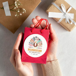 Litet Turkiet-Thanksgiving någon Födelsedagsfest Runt Klistermärke