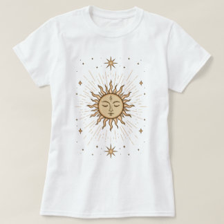 Litha Celestial Sun Face Summer Solstice Art T Shirt