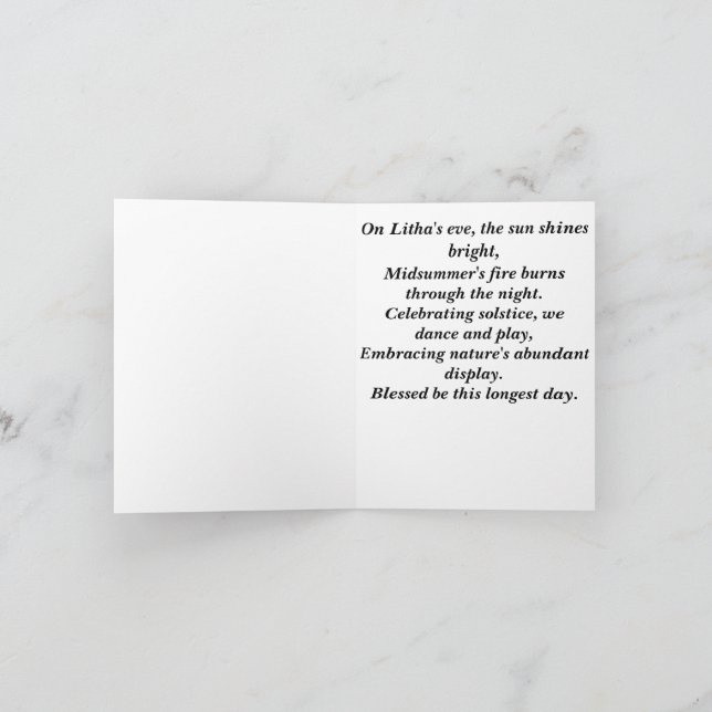 Litha Greeting Card Kort (Inuti)