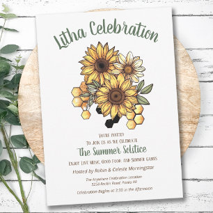 Litha Midsommar Solros Bikaka Inbjudningar