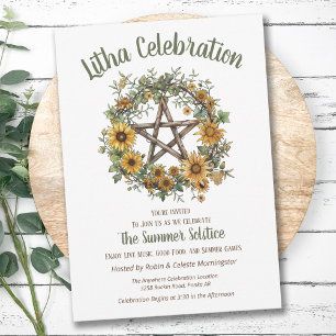 Litha Midsommar Solroskrans Inbjudningar