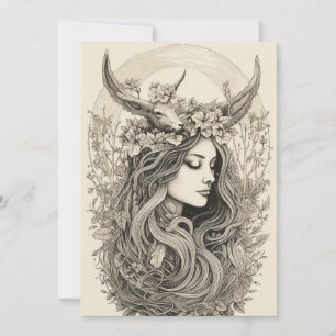 Litha Radiance - Nordic Retro Pagan Helgdag Card Julkort