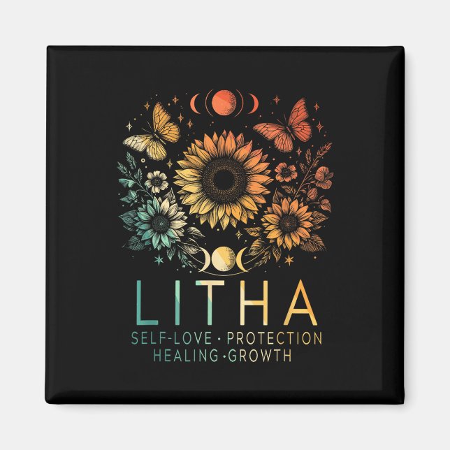 Litha Summer Solstice Midsommar Wheel of the Year Magnet (Framsidan)