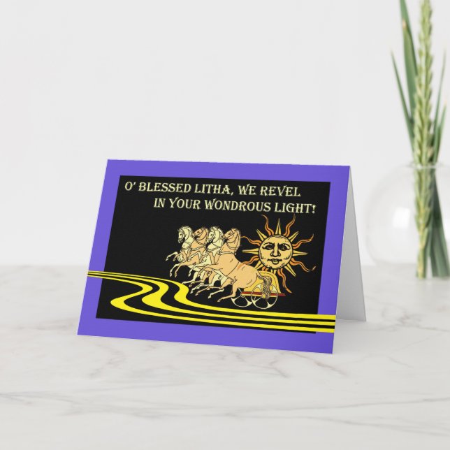 Litha, Summer Solstice, Sol, Horses and Chariot Kort (Framsida)