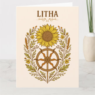 Litha Sunflower Wheel Summer Solstice Celestial Kort