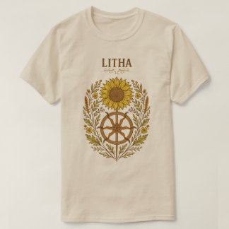 Litha Sunflower Wheel Summer Solstice Celestial T Shirt