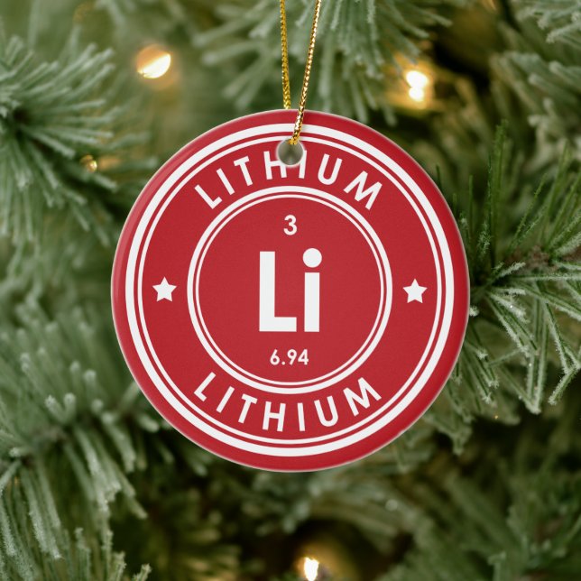 Lithium Inslag Red Ceramic Ornament (Träd)