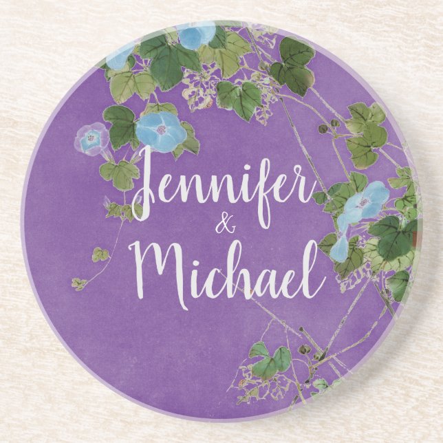 Lithograf Modern Plain Calligraphy Namn Blommigt Underlägg (Framsidan)