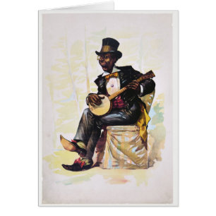 Lithograph för vintage för afrikansk hälsningskort