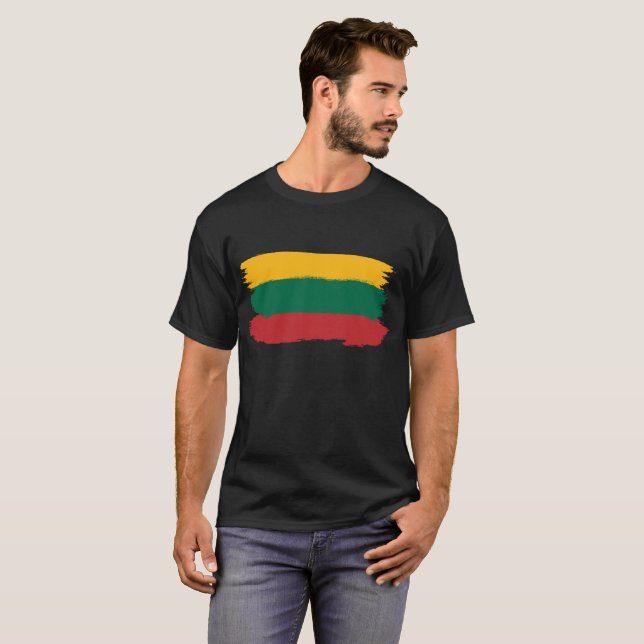 Lithuania Flag Tee Shirt (Hel framsida)