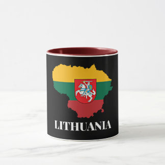Lithuania silhouette and flag mugg
