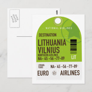 Lithuania Vilnius flygbolag resa biljett Vykort