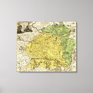 LithuaniaPanoramic MapLithuania Canvastryck
