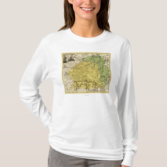 LithuaniaPanoramic MapLithuania Tee Shirt (Framsida)