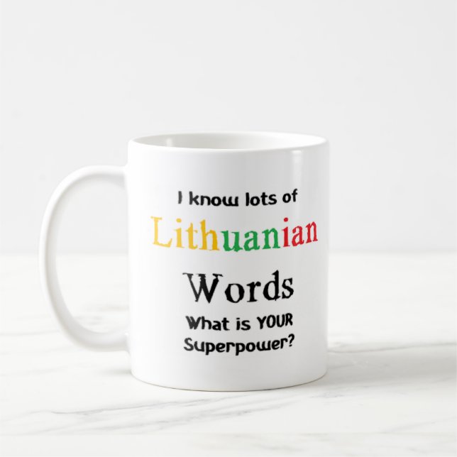lithuansk ord kaffemugg (Vänster)