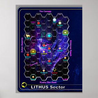 Lithus Sector Karta Poster