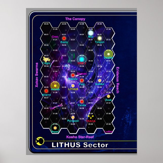 Lithus Sector Karta Poster (Framsidan)